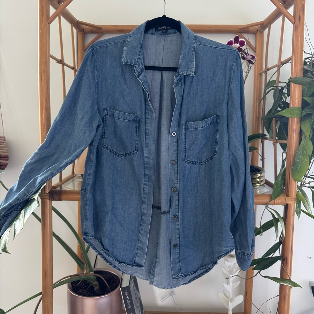 Functional Denim Button-Up Shirt – Size M